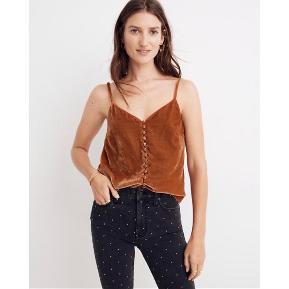 NWT Madewell Velvet Button Cami